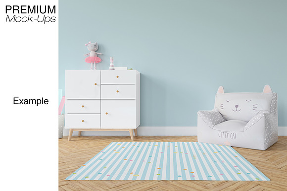 3 Types of Carpets in Kids Room Pack in Product Mockups - product preview 16