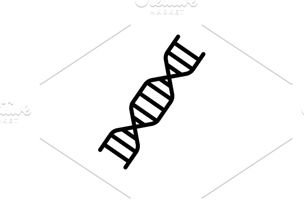 Web line icon. DNA molecule black 
