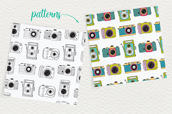 Set of cameras with letterings. in Illustrations - product preview 2