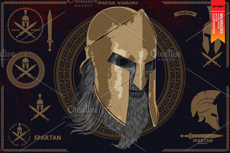SPARTAN WARRIORS-Vector illustration in Illustrations - product preview 8