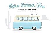 Retro Camper Van Vector