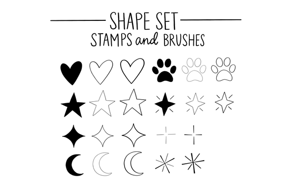 Procreate Stamp Shapes Set Vol.1 in Photoshop Brushes - product preview 2