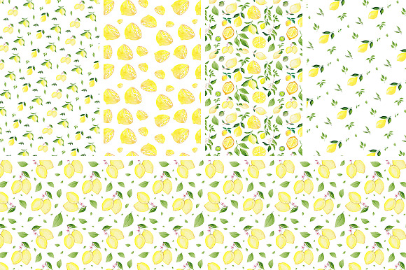Lemons & Limes Watercolor Collection in Illustrations - product preview 4