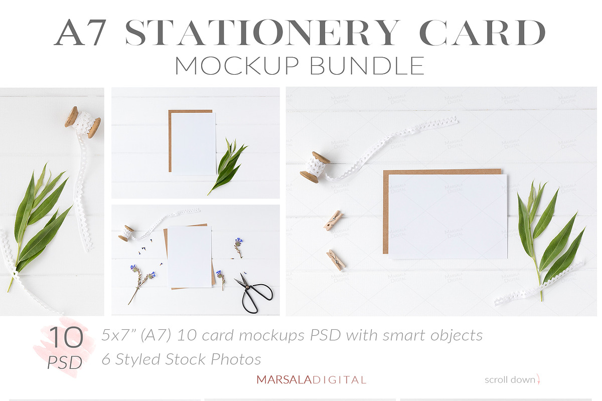 A7 Stationery Card Mockup Bundle in Product Mockups - product preview 8