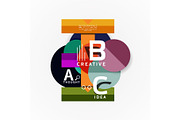 Abstract geometric option infographic banners, a b c steps process
