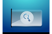 Search magnifyier web button, magnify icon. Modern magnifying glass sign, web site design or mobile app