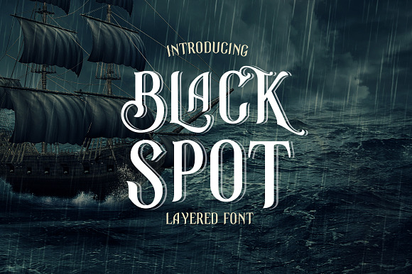 Black Spot Vintage Decorative Font in Display Fonts - product preview 8