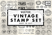 Vector Vintage Stamp Set