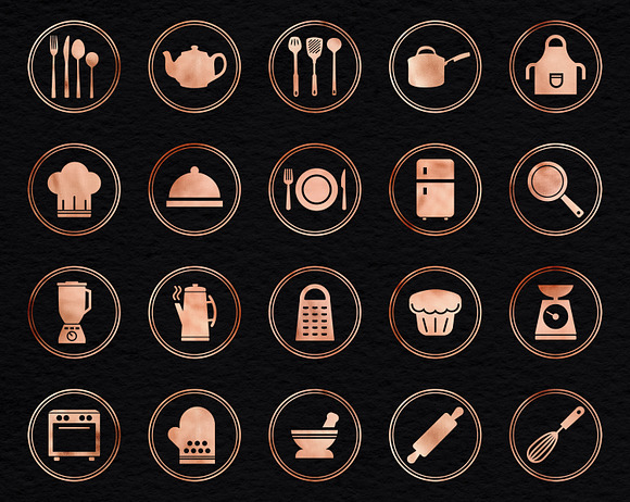 Kitchen Utensils Instagram Icons in Instagram Templates - product preview 1
