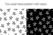 Two seamless pattern with stars.