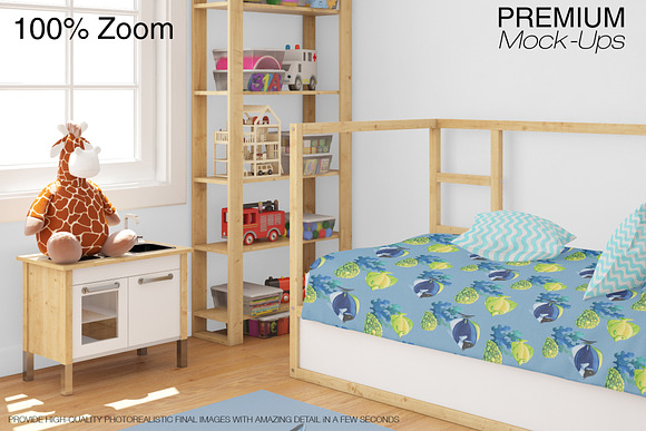 Carpets & Bed Set - Kids Room  in Product Mockups - product preview 3