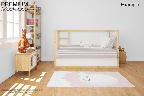 Carpets & Bed Set - Kids Room  in Product Mockups - product preview 10