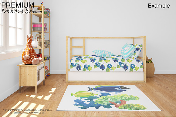 Carpets & Bed Set - Kids Room  in Product Mockups - product preview 12