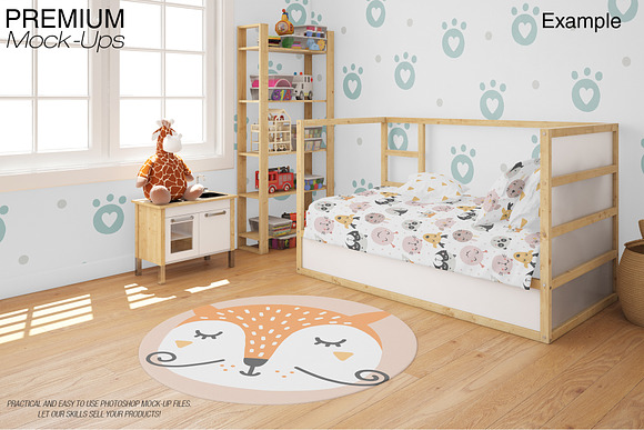 Carpets & Bed Set - Kids Room  in Product Mockups - product preview 13
