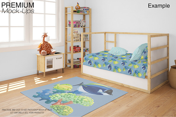 Carpets & Bed Set - Kids Room  in Product Mockups - product preview 14