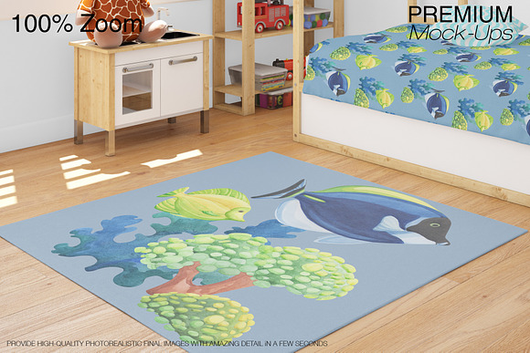 Carpets & Bed Set - Kids Room  in Product Mockups - product preview 15