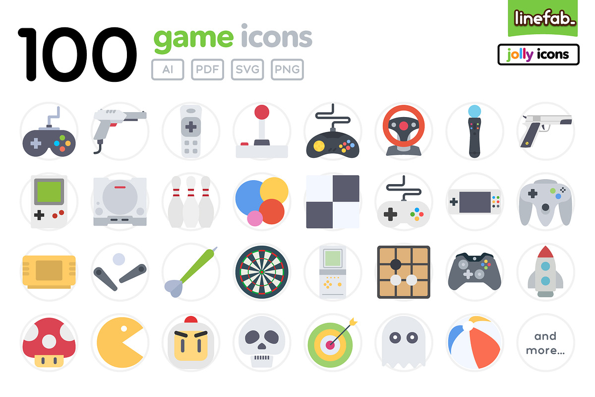 100 Game Icons - Jolly in Graphics - product preview 8