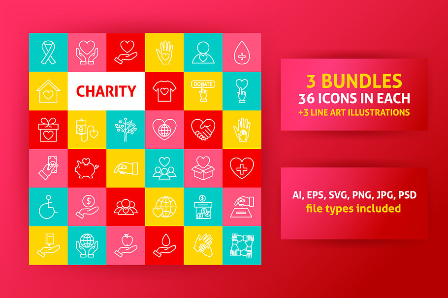 Charity Line Icons