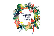 4 exotic tropical vector logos.