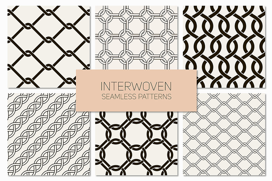 Interwoven Seamless Patterns Set in Patterns - product preview 8