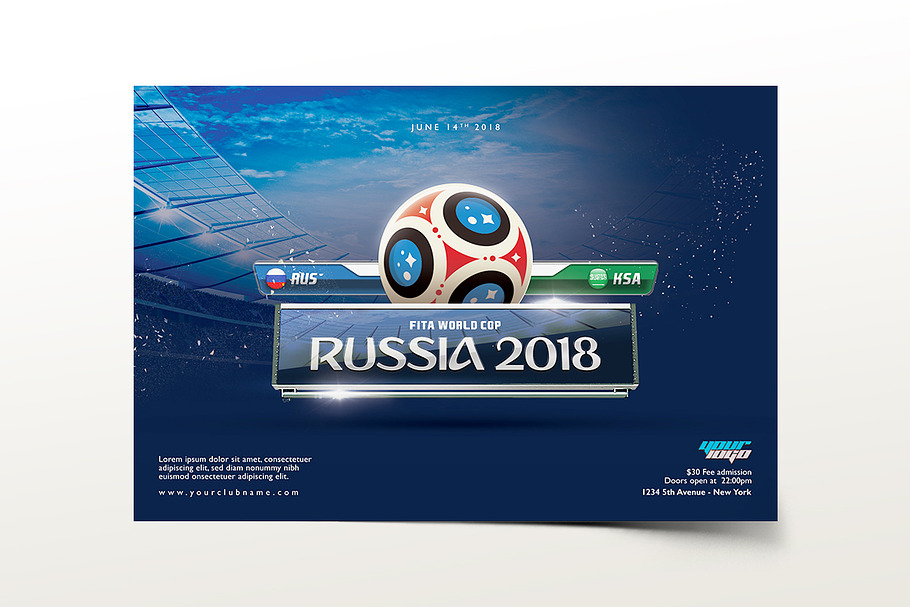 Russia 2018 Flyer Template