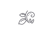 Florist branch line icon concept. Florist branch flat vector sign, symbol, illustration.
