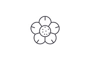 Hyacinth line icon concept. Hyacinth flat vector sign, symbol, illustration.