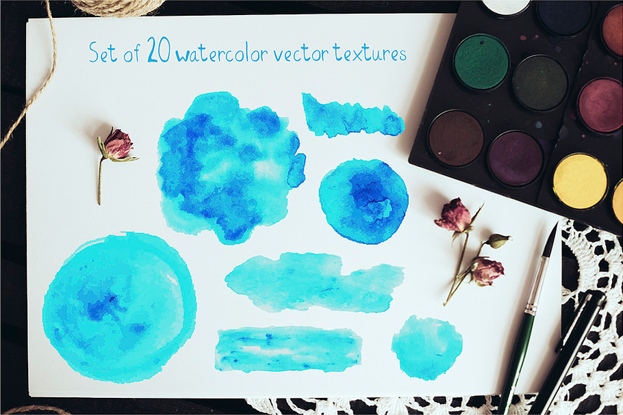 20 watercolor vector textures in Textures - product preview 8