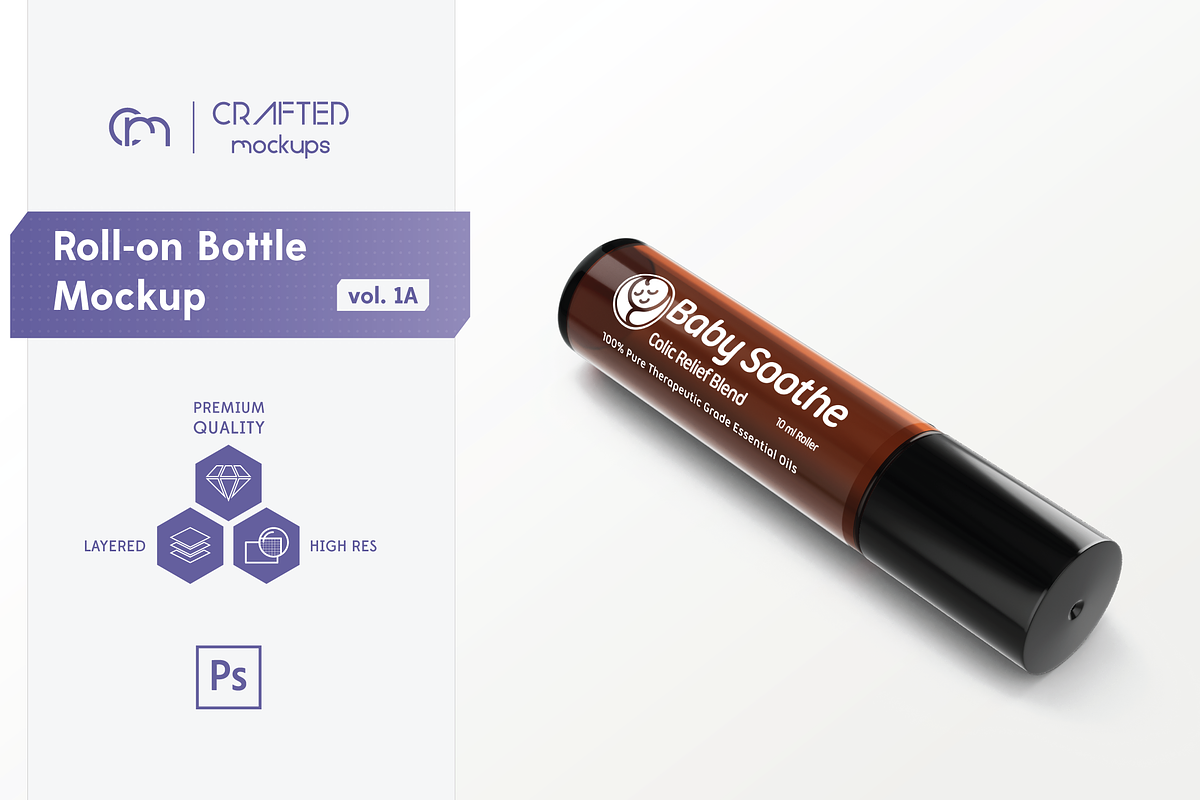 Roll-on Bottle Mockup v. 10ml-A in Product Mockups - product preview 8