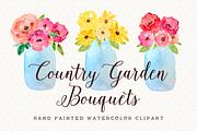 Watercolor Flowers Mason Jar Clipart