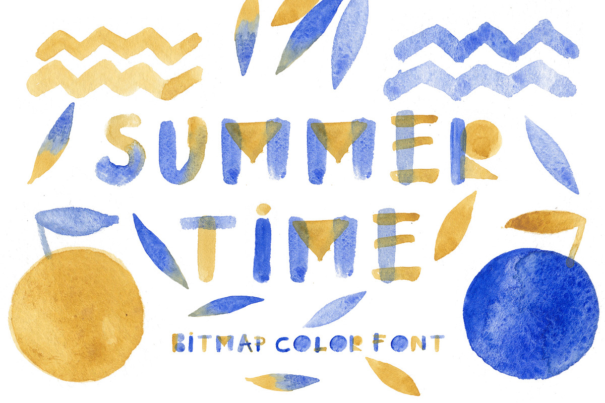 Summertime bitmap color font in Colorful Fonts - product preview 8
