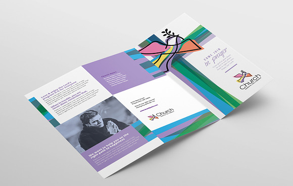 Modern Church Trifold Brochure in Brochure Templates - product preview 3