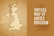 Vintage Map of the United Kingdom