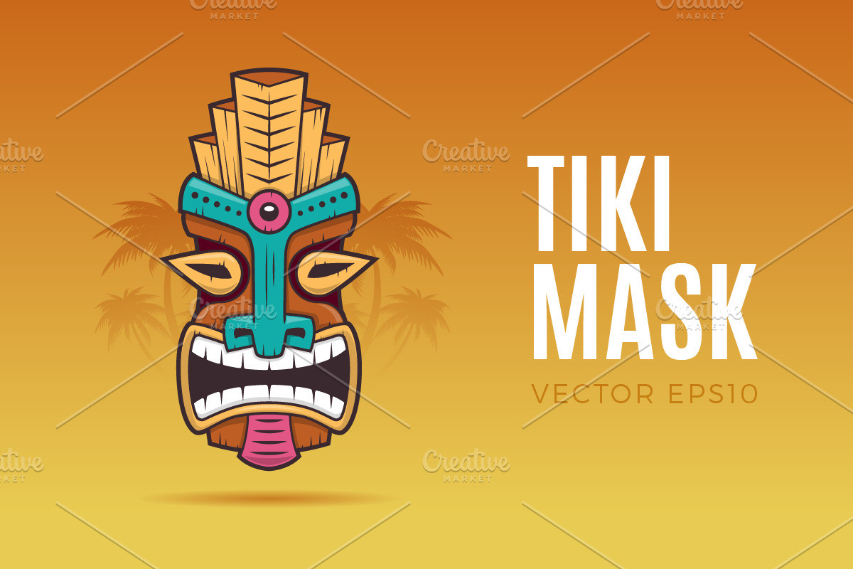 Tiki Mask in Illustrations - product preview 8