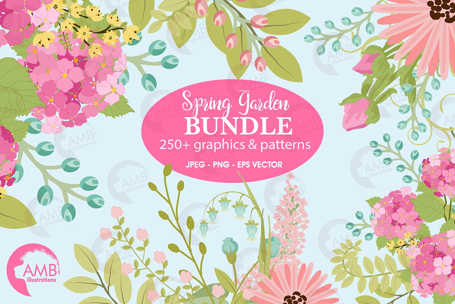 Spring Secret Garden Bundle AMB-2382 in Illustrations - product preview 8