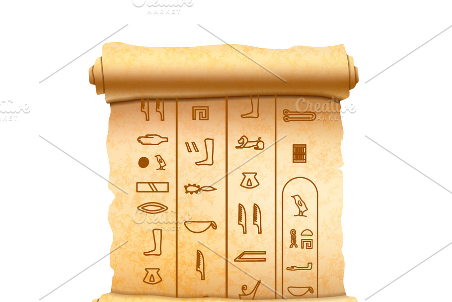 Papyrus scroll with egypt signs 