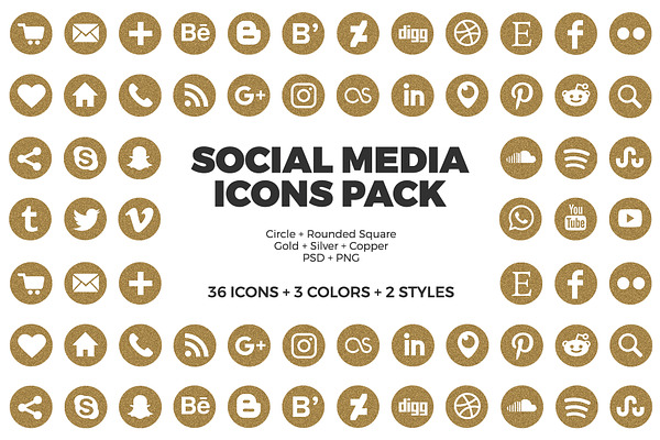 Social Media Icons Glitter Pack