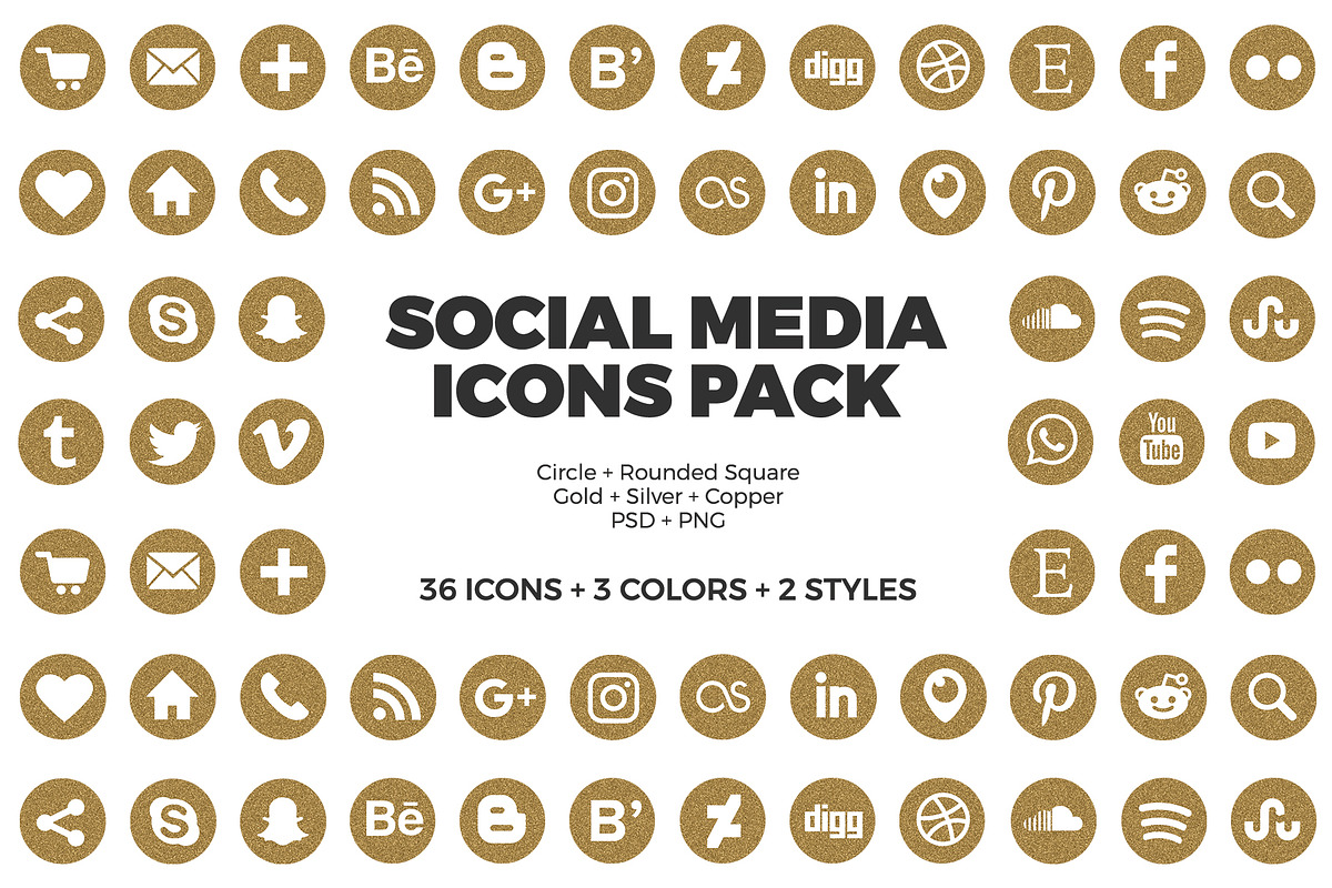 Social Media Icons Glitter Pack in Graphics - product preview 8