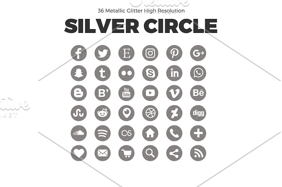 Social Media Icons Glitter Pack in Graphics - product preview 2