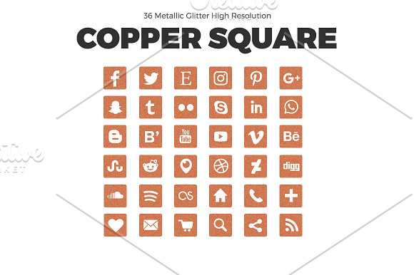 Social Media Icons Glitter Pack in Graphics - product preview 3