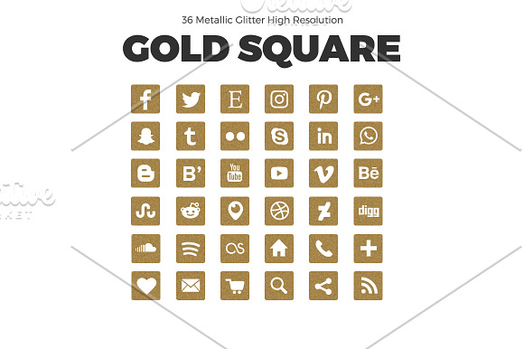 Social Media Icons Glitter Pack in Graphics - product preview 4