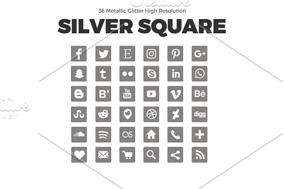 Social Media Icons Glitter Pack in Graphics - product preview 5