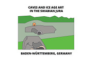 Caves , Baden-Wurttemberg, Germany line icon concept. Caves , Baden-Wurttemberg, Germany flat vector sign, symbol, illustration.