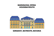 Germany, Bayreuth, Bavaria, Margravial Opera Housebayreuth line icon concept. Germany, Bayreuth, Bavaria, Margravial Opera Housebayreuth flat vector sign, symbol, illustration.