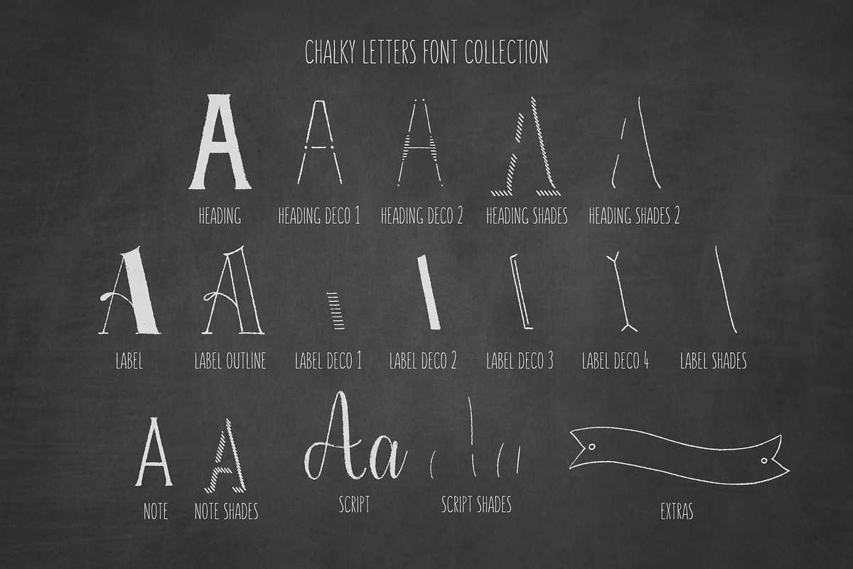 Chalky Letters font collection in Lettering Fonts - product preview 8