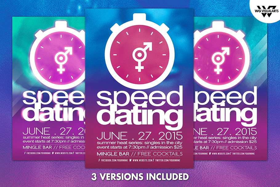3in1 SPEED DATING Flyer Template