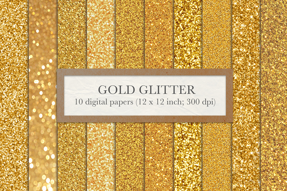 Gold glitter backgrounds in Textures - product preview 8