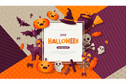 Halloween card with square frame