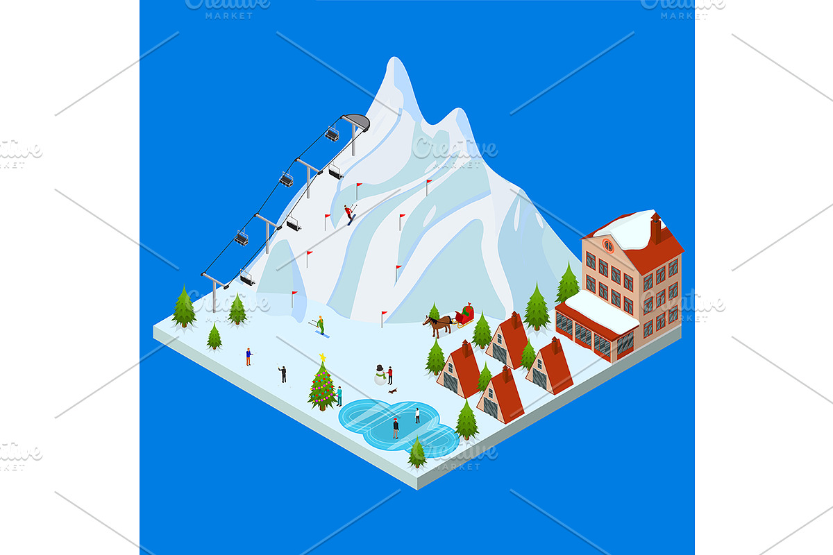 Ski Resort Concept and Elements  in Illustrations - product preview 8