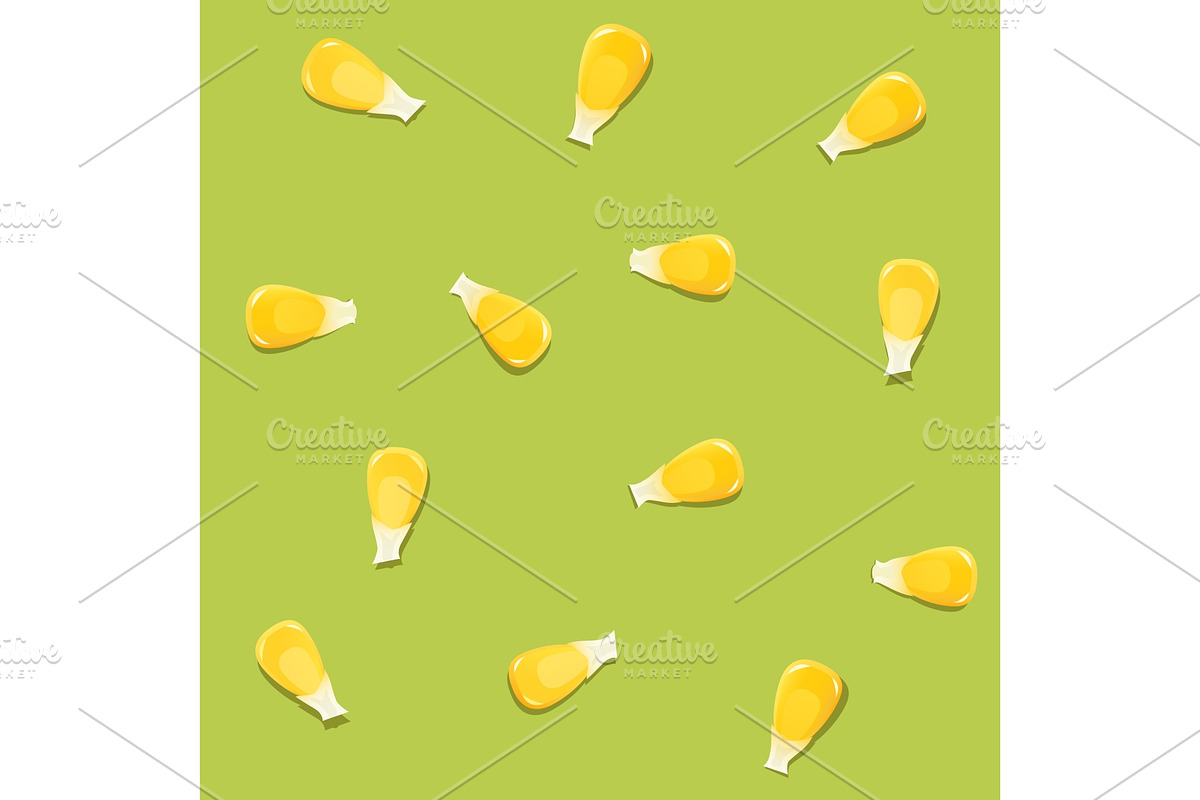 Corn grain. Seamless pattern at green in Illustrations - product preview 8